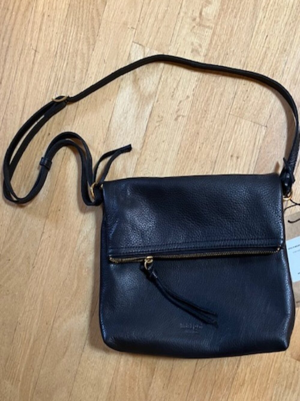 Margot New York fold-over in Black Leather